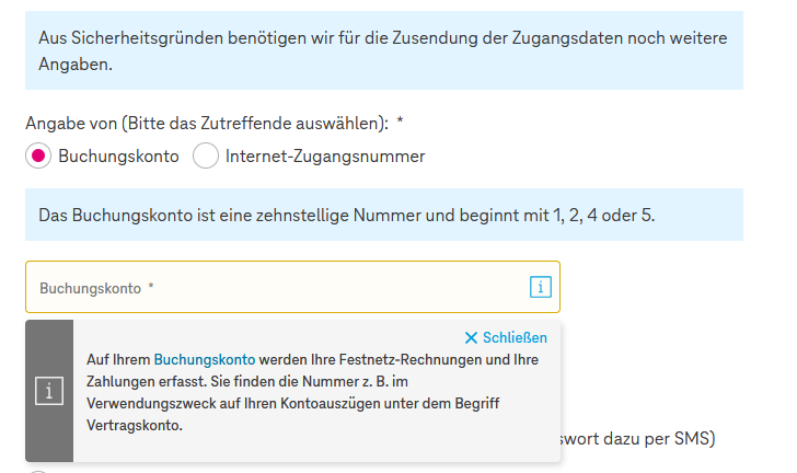Problem bei Zugangsdatenbestellung